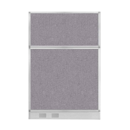 Versare Hush Panel Configurable Cubicle Partition 4' x 6' Cloud Gray Fabric w/ Cable Channel 1855608